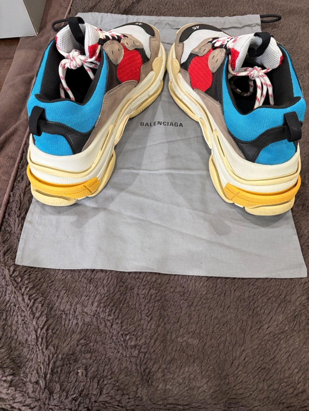 Balenciaga Chunky Triple S Sneakers in Red, Beige, Gray & Black - Picture 9 of 11